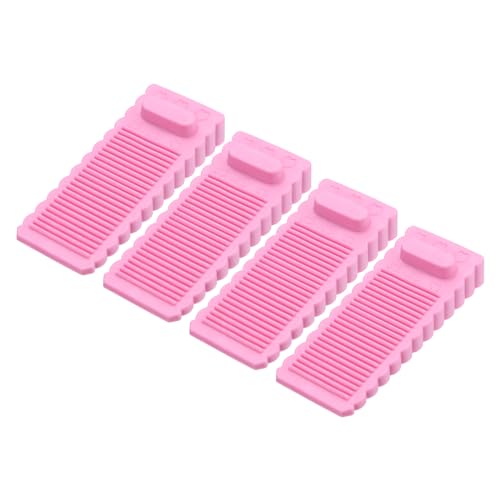uxcell 4 Pcs Door Stoppers for Bottom of Door, 1.57 Inch Door Stops, Rubber Door Stopper Wedge Anti Slip, Window Stopper Door Stackable, Pink - color: Pink