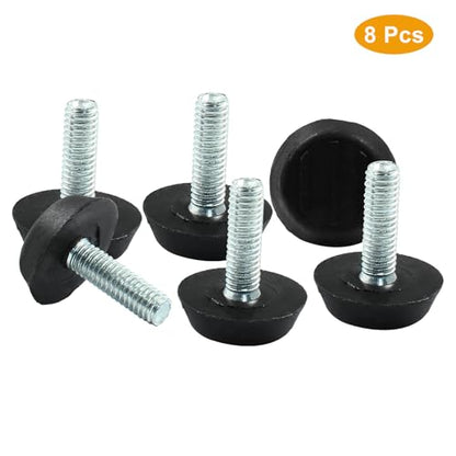 8 Pcs M6 x 20mm Black Round Furniture Lvelers, Levelling Feet for Chairs, Tables, Desks & More - size: M6 X 20mm