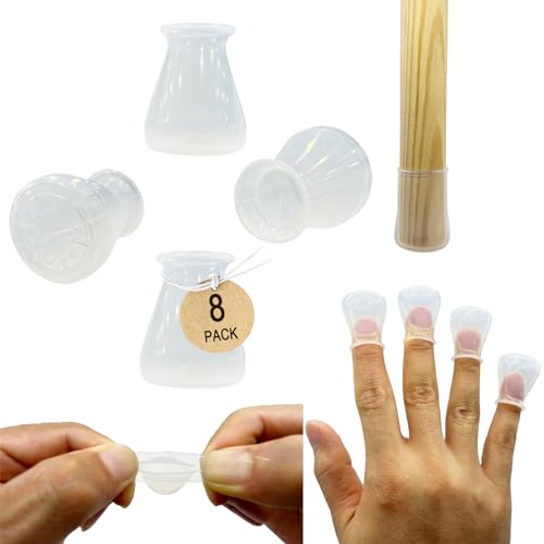 Extra Small Silicone Chair Leg Floor Protectors Fit 19/32”to15/16” Furniture Table Feet Cover Non-Slip Bottom Chair Leg Caps for Hardwood Floors Prevent Scratches No Noise,8 Pack - color: 8pack-semi-transparent(anti-slip), size: Extra Small Fit: 19/32"~15
