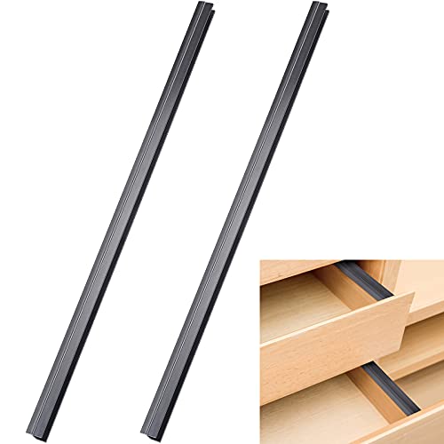 Chinco 2 Pieces PVC Drawer Hanging File Rails Black Cabinet Rails for Hanging 1/2 Drawer Sides Letter Size File Storage Folder Organizer(for 1/2 Inch-wide, 15. 8 Inch) - size: for 1/2 Inch-wide, 15.8 Inch
