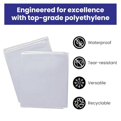 VicMore 2-Pack Plastic Drop Cloth 9x12 Feet - Waterproof and Clear Tarp for Painting, Furniture Protection, and Floor Covering - Durable Multipurpose Sheeting - size: 9FT x 12FT, 2 PACK, MEDIUM-DUTY