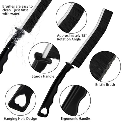 2pcs Hard Bristle Crevice Brush, Gap & Grout Cleaner, Tile & Kitchen Window Bathroom Crevice Cleaning Tool