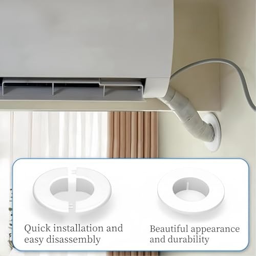 2Pcs 2.2in Air Conditioning Hole Cover for Concealing and Enhancing Room Air Conditioning Units, Detachable Decorative Partition Air Conditioning Hole Cover (White)
