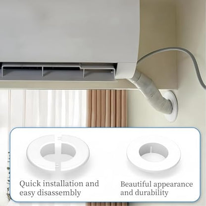 2Pcs 2.2in Air Conditioning Hole Cover for Concealing and Enhancing Room Air Conditioning Units, Detachable Decorative Partition Air Conditioning Hole Cover (White)