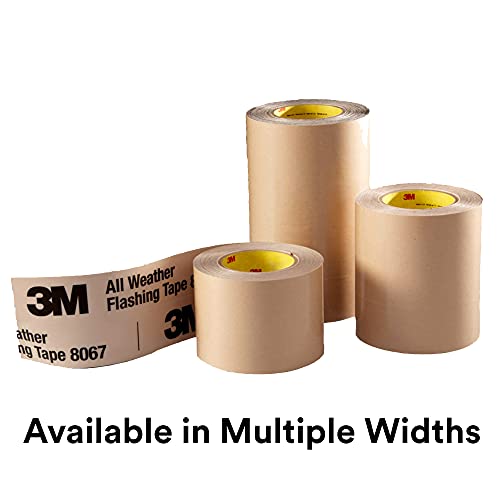 3M All Weather Flashing Tape 8067, 9 in x 75 ft, 1 Roll, Adhesive Backed Split Liner, Prevents Moisture Intrusion, Waterproof Flashing Seals Doors, Windows, Openings in Wood Frame Construction - size: 9 in X 75 Ft