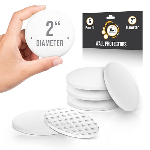 Door Stoppers - Medium 2" (6 PCS) - Door Stoppers for Wall with Strong Back Adhesive - Quiet and Shock Absorbent Silicone Wall Protectors from Door Knobs - Protects Every Surface - White - color: White, size: Medium 2" (6 PCS)