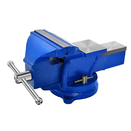 Bench Vise Heavy Duty, Table 6" Vise - Locking Base Clamp Cast Steel 360° Swivel Vice with Anvil, Table Clamp Pipe Lock Pliers Base Desktop for Woodworking Cutting Conduit Drilling, Sanding