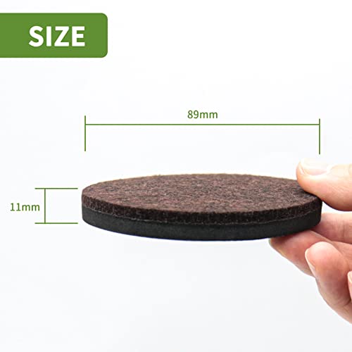 Furniture Sliders for Hardwood Floors 16 PCS - 3 1/2 inch Sliders for Moving Furniture – Felt Furniture Pads for Hardwood Floors Brown - size: 16 Pcs 3 1/2" Brown