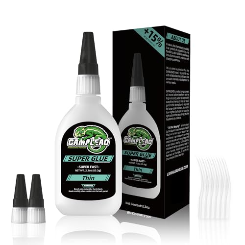Thin Super Glue Liquid Kit 2.3 oz, All Purpose Clear Superglue for Plastic Ceramic Metal Wood Glass Shoe Leather Rubber, Instant Cyanoacrylate Adhesive for Home Repair Hobby Model Pottery DIY Craft - size: 2 oz., style: THIN VISCOSITY