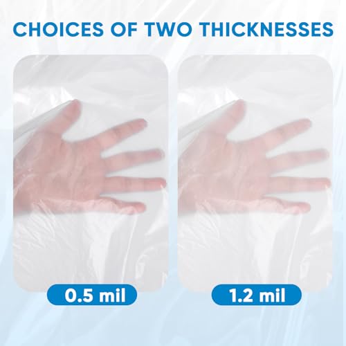 TICONN 12 x 9 Ft Plastic Drop Cloth for Painting, Waterproof Painters Plastic Sheeting, Painting Tarp for Furniture Cover, Floor Protection (6PK, 1.2Mil) - size: 1.2 Mil