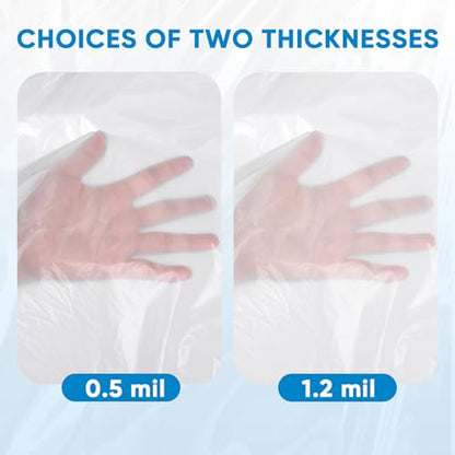 TICONN 12 x 9 Ft Plastic Drop Cloth for Painting, Waterproof Painters Plastic Sheeting, Painting Tarp for Furniture Cover, Floor Protection (6PK, 1.2Mil) - size: 1.2 Mil
