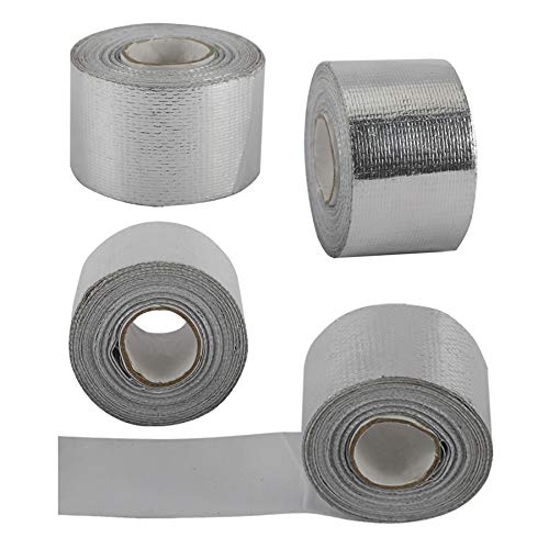 AuInn Self-Adhesive Heat Reflective Heat Resistant High Temperature Tape Fiberglass Heat Shielding Foil Tape (1.5 Inch × 29.53FT)