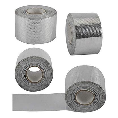 AuInn Self-Adhesive Heat Reflective Heat Resistant High Temperature Tape Fiberglass Heat Shielding Foil Tape (1.5 Inch × 29.53FT)
