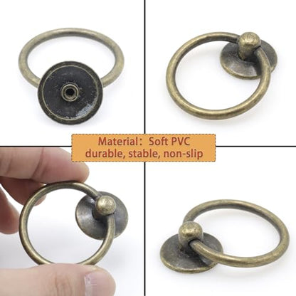 12pcs Bronze Round Ring Cabinet Drawer Pulls, Zinc Alloy Dresser Handles, Single Hole Drawer Knobs - color: 12pcs Bronze