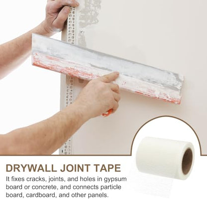 PATIKIL Drywall Repair Mesh Tape, 6 inch x 82 ft Fiberglass Repair Patch Self-Adhesive Dry Wall Joint Tape 9 Mesh Wall Hole Crack and Seam Patch, White - size: 6 inch x 82 Feet