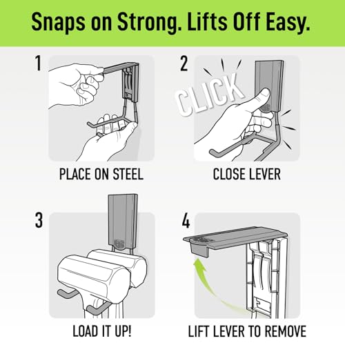 GATOR MAGNETICS MEGA 6 in Open Hooks, 45 lb Heavy Duty Magnetic Hooks for Steel Surfaces, Patented Easy-Release, Non-Slip Grip – Storage & Organization, Garage, Home Tools & Gear Storage – 3 Pack - size: 6 Inch, style: Open
