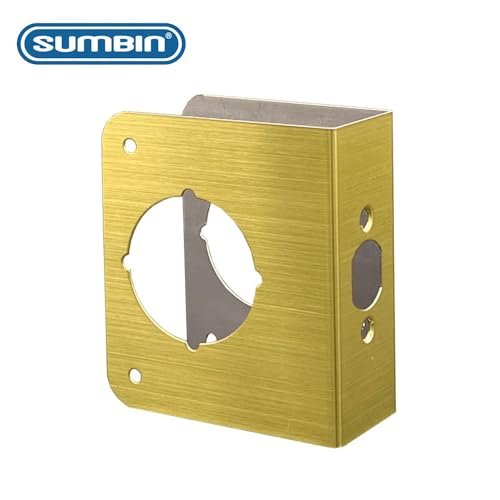 Door Guard Reinforcer 1-3/8" Thick with 2-3/8" Backset 2-1/8" Bore in Satin Brass Finish 1PC - color: K9008 Satin Brass