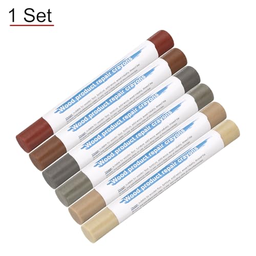 HARFINGTON Wood Filler Sticks 6 Colors Wooden Wax Touch Up Furniture Repair Crayons for Golden Walnut, Inked Lead, Wood, Elegant Sour Branch, Dark Cloth 2, Solid Cherry - color: Golden Series