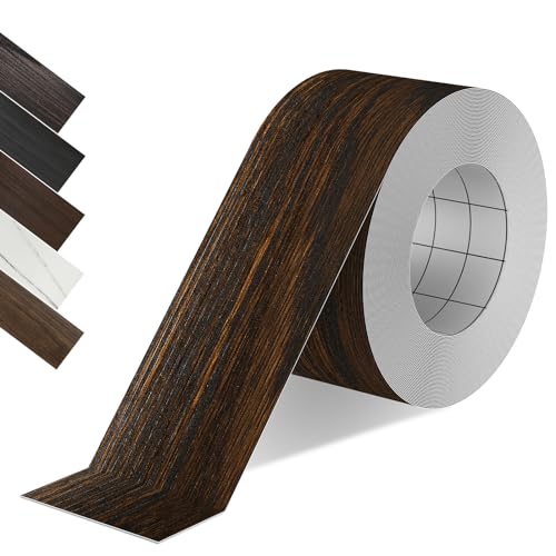 Brown Walnut Wood Tape, 2.4 inch X 15ft Self Adhesive Wood Grain Repair Patch for Tables, Chairs, Baseboards, Doors, Windows, Floors, Handicraft DIY. - color: Brown Walnut, size: 2.4"x 15ft