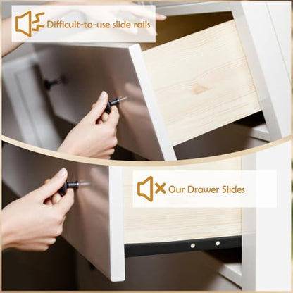 ARTIBETTER Drawer Slide Kit - Self-Closing Rails, Cabinet Drawer Slides (12 inch, Side-Mounted)