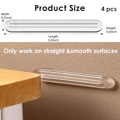 4PCS Long Furniture Bumpers - Wall Protector Guards, Fridge Door Stopper, 5.5x0.7x0.2inches - size: 4pcs Long Thick