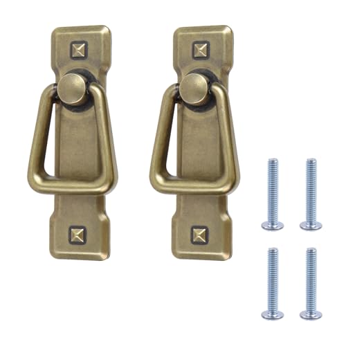 MY MIRONEY 2 Pack Vintage Cabinet Handles, Antique Bronze Bail Drawer Pulls, Zinc Alloy Hardware Knobs with Screws for Kitchen, Dresser, Cabinet - style: Type G; Antique Bronze; 2PCS