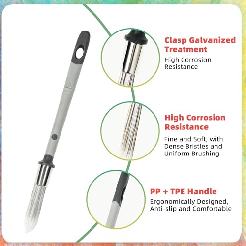 3 Pcs 0.5 Inch Trim Paint Brushes for Walls – Edge Painting Tools for House & Baseboard Touch-Ups, Wall Corners & Furniture Detail Work - size: 0.5 Inch