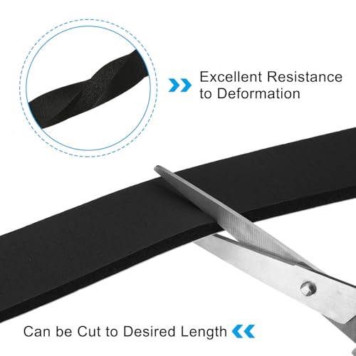 PATIKIL Foam Weather Stripping for Doors, 2 Rolls 1-3/16" W x 3/16" T Foam Seal Tape Adhesive Insulation Strip for Door Window Air Conditioning, Black(13 Ft Total Length in 2 Rolls) - size: 1-3/16" W x 3/16" T