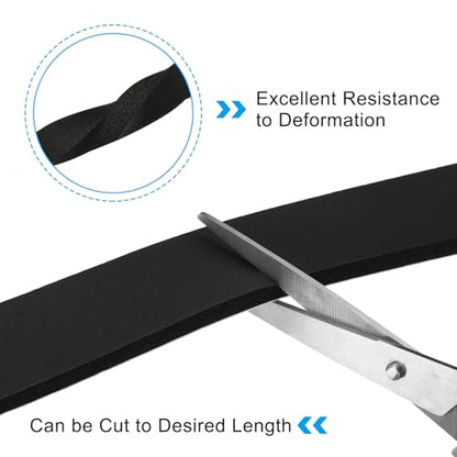 PATIKIL Foam Weather Stripping for Doors, 2 Rolls 1-3/16" W x 3/16" T Foam Seal Tape Adhesive Insulation Strip for Door Window Air Conditioning, Black(13 Ft Total Length in 2 Rolls) - size: 1-3/16" W x 3/16" T