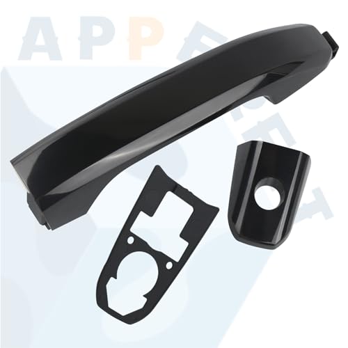 APPERFiT Door Handle w/Gasket Set - Front Exterior LH (Smooth Black) Paint to Match Compatible with 2014-2020 Chevy Chevrolet Silverado Suburban Tahoe, GMC Sierra Yukon 13583889 - color: Black - Paint to Match FL
