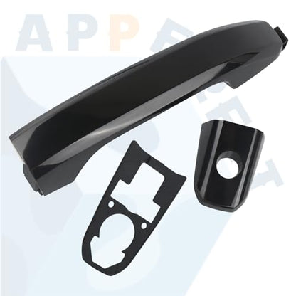 APPERFiT Door Handle w/Gasket Set - Front Exterior LH (Smooth Black) Paint to Match Compatible with 2014-2020 Chevy Chevrolet Silverado Suburban Tahoe, GMC Sierra Yukon 13583889 - color: Black - Paint to Match FL