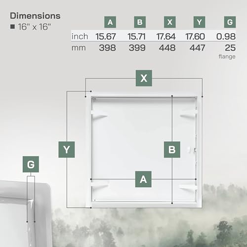 Vent Systems Access Panel for Drywall 16 x 16 Inch - Wall Hole Cover Plate - Metal Access Door with Handle - Plumbing Access Panel for Drywall - Service Shaft Crawl Space Door - Wall Access Panel - size: 16" x 16"