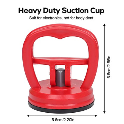 STREBITO Suction Cups Heavy-Duty 2 Pieces Screen Suction Cups Tool for iMac, iPhone, MacBook, iPad, TV, Phone, Laptop, Computer, Tablet, LCD Screen Remover - color: Red