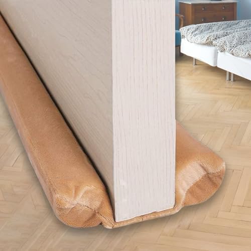 VISEMAN 36 Inch Under Door Stopper-Door Noise Blocker, Double Sided Door Stopper, Machine-Washable - color: Khaki