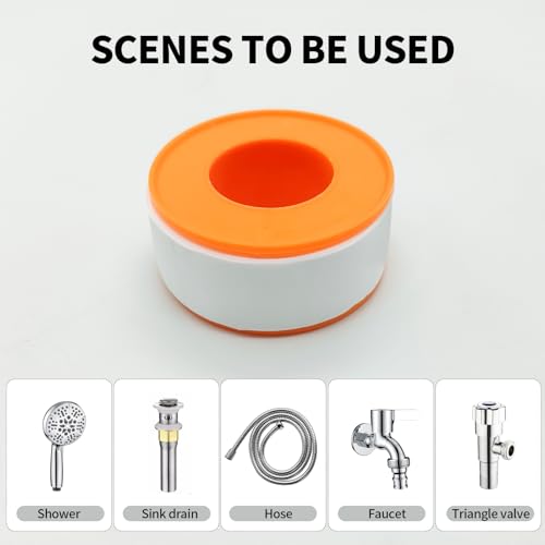 Teflon Tape-2pack Plumber Tape for Pipe Joints - Leak-Proof Pipe Sealant Tape with High Temperature Resistance, Durable for Shower, Faucet, Hose, Sink Drain, Triangle Valve