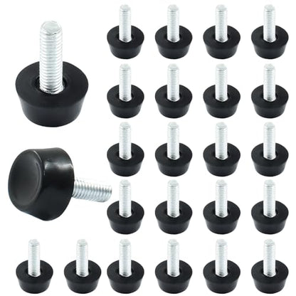 24 Pcs M6 Furniture Leveling Feet Adjustable Table Levelers Chair Glide Leveling Screw in Threaded for Patio Furniture Tables Chairs - size: M6