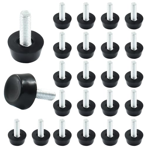 24 Pcs M6 Furniture Leveling Feet Adjustable Table Levelers Chair Glide Leveling Screw in Threaded for Patio Furniture Tables Chairs - size: M6