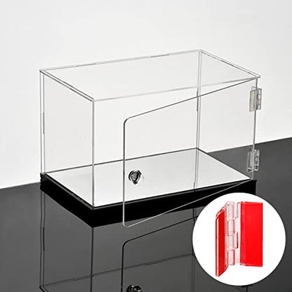 12 Pcs Acrylic Self Adhesive Small Transparent Continuous Hinge Tools for Cabinet Drawer Furniture DIY Display Stand 45x35 mm - size: 45 X 35 Mm