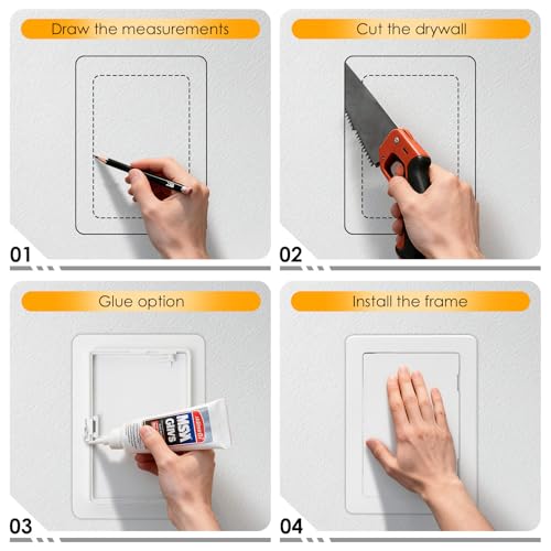 Suteck Plumbing Access Panel for Drywall Ceiling 6 x 9 Inch Reinforced Plastic Wall Access Doors Removable Hinged Panel - size: 6X9 Inch
