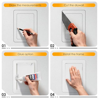 Suteck Plumbing Access Panel for Drywall Ceiling 6 x 9 Inch Reinforced Plastic Wall Access Doors Removable Hinged Panel - size: 6X9 Inch