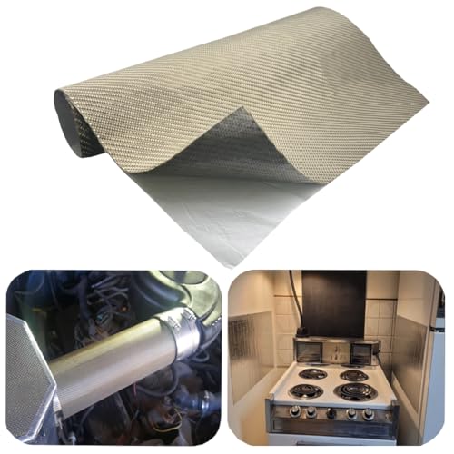 Titanium Adhesive Backed exhaust heat shield 24'' X 40'' for wall behind grill 2500 Degrees High Temp Protection Material Thermal Barrier Blanket Mat - size: 24'' X 40''