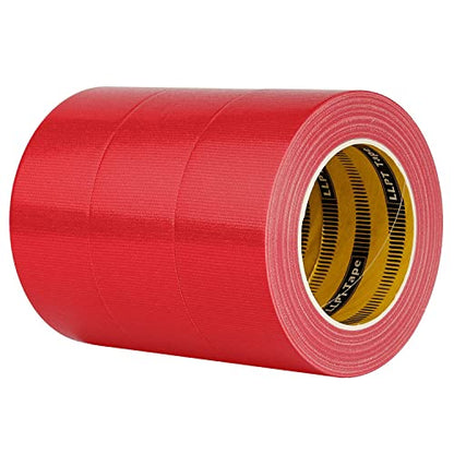LLPT Duct Tape Premium 3 Pack 2” x 35 Yards Each Roll Easy to Tear Muti-Use Colorful Bulk Fabric Tape No Residue for School Home Office and Industrial Use Color Red (DT350RD) - color: Red