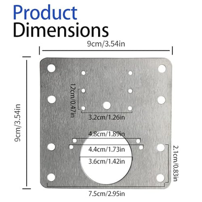 6 Pack Cabinet Hinge Repair Plate Kit, Stainless Steel Cabinet Door Hinge Repair Brackets with Mounting Screws, Metal Hinge Fixing Plates for Kitchen Cabinets, Cupboards and Furniture
