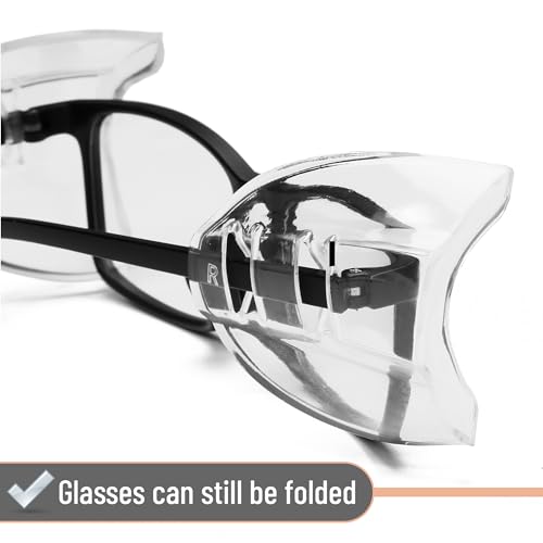 UNCO- Safety Side Shields for Glasses, 2/4/6/10/12/16/20/24/30/32 pcs, Safety Glasses Side Shields for Eyeglasses - style: 2 Pcs