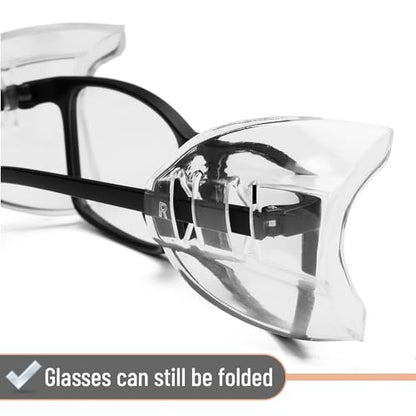 UNCO- Safety Side Shields for Glasses, 2/4/6/10/12/16/20/24/30/32 pcs, Safety Glasses Side Shields for Eyeglasses - style: 2 Pcs
