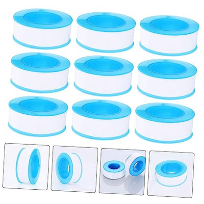 10 Rolls PTFE Sealing Tape Thread Seal Tapes for Plumbing Leak Prevention for Pipe Fittings and Garden Hose Taps