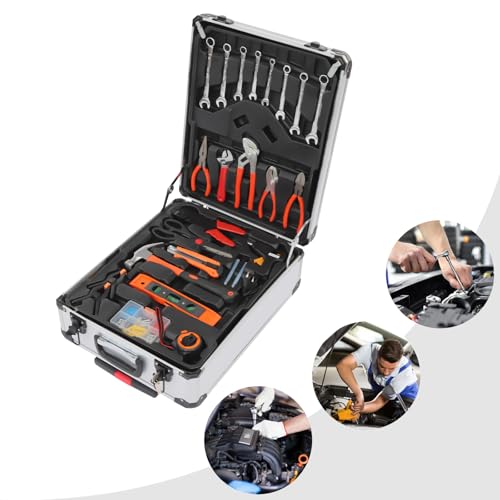 187-Piece Household Tool Set with Case, General Auto Repair Tool Set, Professional Mixed Tool Set Hand Tool Kit, Portable Storage Case Socket Wrench Sets for Home Maintenance, General Repair