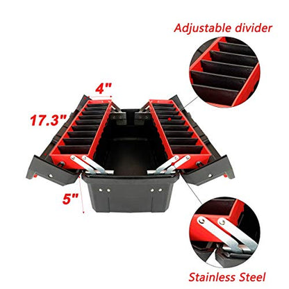 WEWLINE Tool Box Organizer 18.5" Tool Storage with Adjustable Compartment Portable Toolbox with Handle Perfect for Home Office Garge - style: Style 4