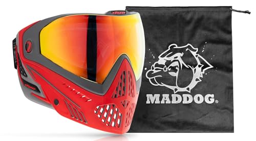 Maddog Dye i5 Thermal Anti-Fog Paintball Airsoft Mask Goggle System Combo with Microfiber Bag | Safety Certified Protection - color: Shadow Fire