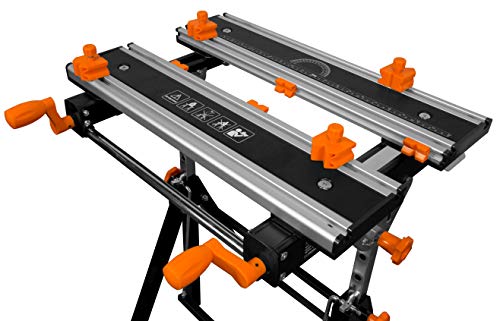 WEN Portable Work Bench with Steel Construction, Clamping Vises, and Adjustable Height and Bevel (WB2322T)